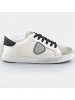 Bílo-černé dámské tenisky trampky z různých spojených materiálů (1088) Bílo-černé dámské tenisky trampky z různých spojených materiálů (1088)