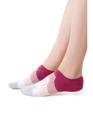 Steven 021 vzorované ponožky barva:bordó 065