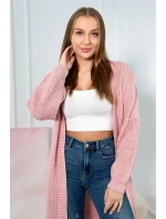 Svetr dlouhý kardigan pudrově růžový
