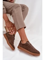 Dámské semišové sneakersy Big Star SS274676 HI-POLY SYSTEM Hnědé