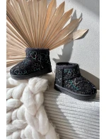 Dětské sněhule Černé srdíčka Calivine