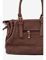 Eko semišová kabelka tmavě béžová Vessia