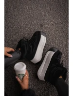 Kožené Dámské Sněhule Na Silné Podešvi S Kožešinou Big Star Černé