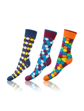 Bellinda Crazy Socks BE491004-307 3-pack barva:karo Bellinda Crazy Socks BE491004-307 3-pack barva:karo