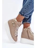 Dámské vysoké tenisky na zip Lemar Bež Katerin