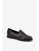 Mokasyny Loafersy Dámské Z Eko Kůže Černé Bessina