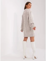 Dámské svetrové šaty 2367-1.35P světle béžové - Fprice Dámské svetrové šaty 2367-1.35P světle béžové - Fprice