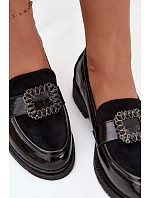 Lakované dámské mokasiny HY52-546 černé - S.Barski