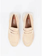 Klasické Jasnobeżowy  polobotky dámské platforma