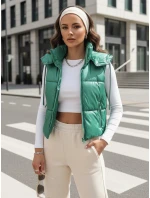 Dámská prošívaná vesta OSHE zelená FashionStreet TY3702 Dámská prošívaná vesta OSHE zelená FashionStreet TY3702