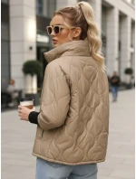 Dámská prošívaná přechodová bunda velbloudí barvy FashionStreet TY5543