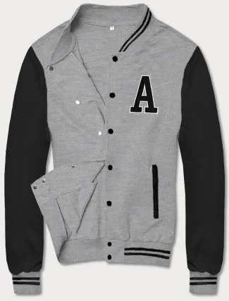 Šedá pánská baseballová mikina (8B1157-2) Šedá pánská baseballová mikina (8B1157-2)