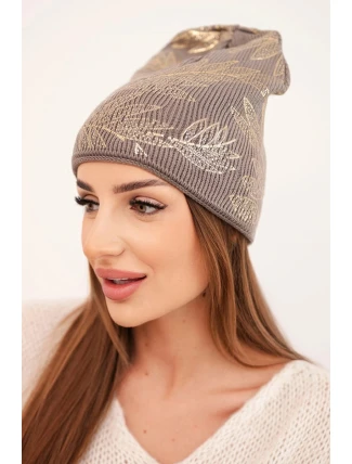 Dámská zimní čepice z vlny s dvojitým ohrnovacím lemem K426 oranžová