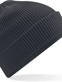Beechfield B 52N Pletená bio čepice s vaflovým úpletem 53.052N graphite grey