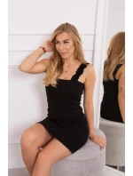 Černé nařasené šaty bez ramínek Černé nařasené šaty bez ramínek