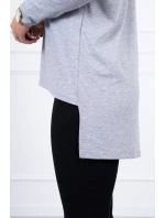 Halenka s potiskem a delšími zády šedá Halenka s potiskem a delšími zády šedá