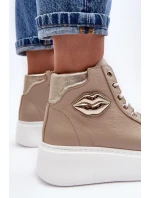 Dámské vysoké tenisky na zip Lemar Bež Katerin