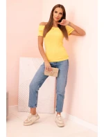 Dámská bavlněná blůza s výstřihem do V a potiskem bílá