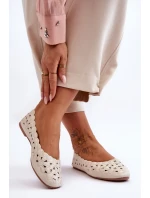 Ažurové Lesklé Baleríny Dámské Bežové Visionary Ažurové Lesklé Baleríny Dámské Bežové Visionary