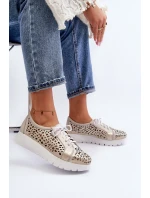 Kožené Polobotky Na Platformě Bežové Hypnosis