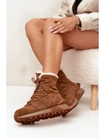 Dámské Sněhule Z Semiše S Kožíškem Big Star SS274318 Hnědé