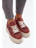 Semišové tenisky na masivní platformě Zazoo N1270S3 Fialové