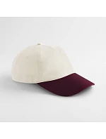 Beechfield B 67 5 panelová kontrastní kšiltovka 53.0067 natural/burgundy