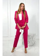 Elegantní souprava saka s kalhotami fuchsiová