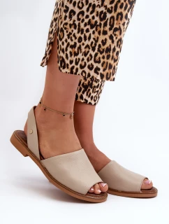 Zazoo 40327 Kožené Nášlapné Sandály Bežové