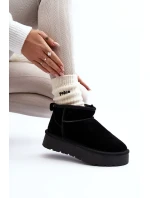 Módní semišové nízké sněhule Černá Nucca