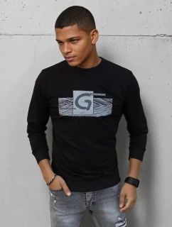 Pánská mikina s potiskem černá FashionStreet BX5369