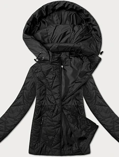 Dámská bunda s odepínací kapucí plus size J Style černá (16M9268-392)