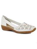 Rieker W RKR442B bílá ažurová kožená polobotka