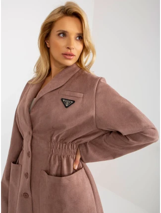 Dámský kabát LK PL 509128 .19 tmavě růžová - FPrice Dámský kabát LK PL 509128 .19 tmavě růžová - FPrice