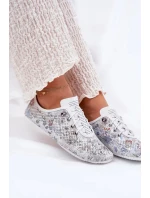 Dámské polobotky z přírodní kůže se vzorem Artiker – bílé