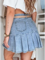 džínová mini sukně s volánky MIRABELL modrá FashionStreet CY0506 džínová mini sukně s volánky MIRABELL modrá FashionStreet CY0506