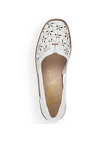 Rieker W RKR442B bílá ažurová kožená polobotka