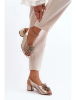 Kožené sandály s ozdobou Laura Messi 2719 Zlaté