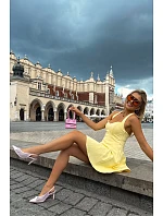 Růžové síťované sandály na podpatku s mašlí Moona Růžové síťované sandály na podpatku s mašlí Moona