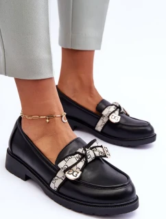 Kožené Dámské Polobotky Mokasíny Černé SBarski HY330