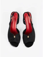 Trendy  sandály dámské černé na širokém podpatku