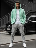 Pánská mikina s kapucí mint FashionStreet BX5231