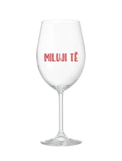 MILUJI TĚ - čirá sklenice na víno 350 ml
