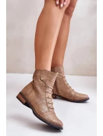 Dámské kotníkové boty ASA62-16 Hnědozlatá - Jezzi Dámské kotníkové boty ASA62-16 Hnědozlatá - Jezzi