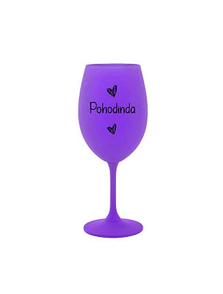 POHODINDA - fialová sklenice na víno 350 ml