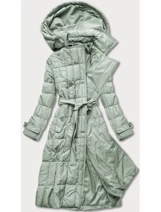 Klasický dámský prošívaný kabát v pistáciové barvě (AG2-J83) Klasický dámský prošívaný kabát v pistáciové barvě (AG2-J83)