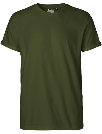 Neutral O 60012 Pánské bio tričko s ohrnutými rukávy 77.6012 military Neutral O 60012 Pánské bio tričko s ohrnutými rukávy 77.6012 military