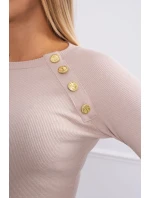 Halenka s ozdobnými knoflíky béžová