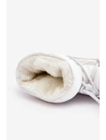 Dámské sněhule na platformě s vázáním bílé Fleure