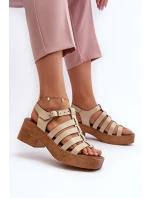 Dámské kožené sandály Zazoo 40410 béžové Dámské kožené sandály Zazoo 40410 béžové